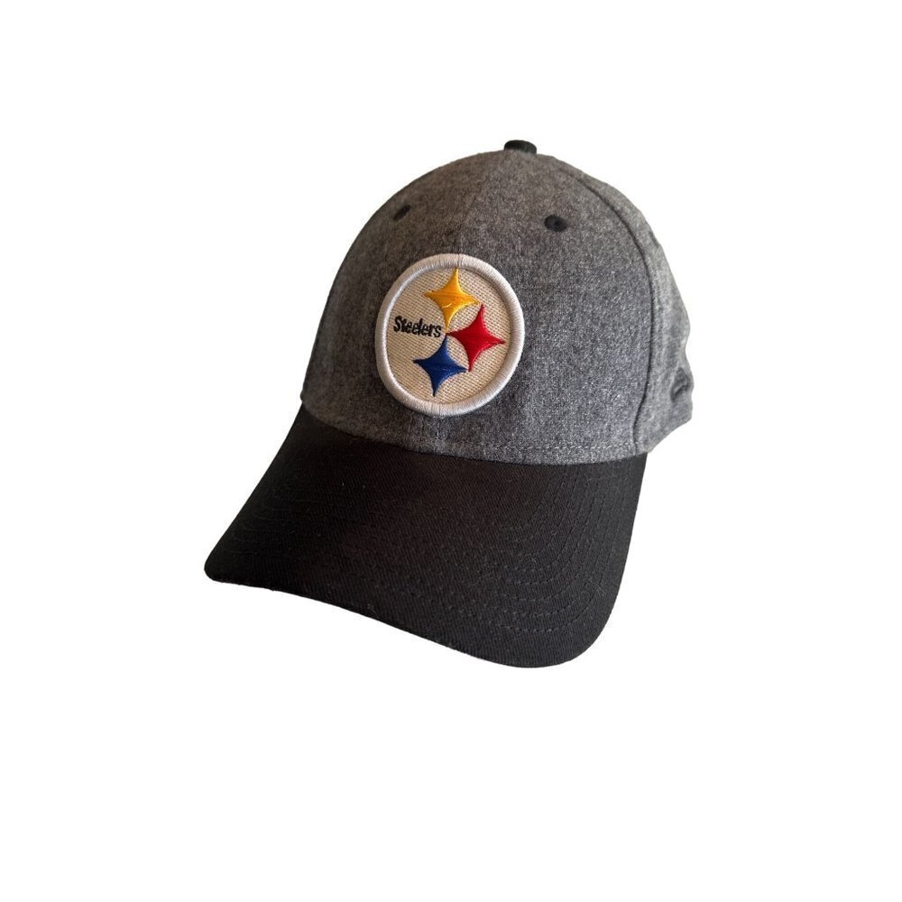 Pittsburgh Steelers Gray Stretch Fit Hat Cap Medium / Large